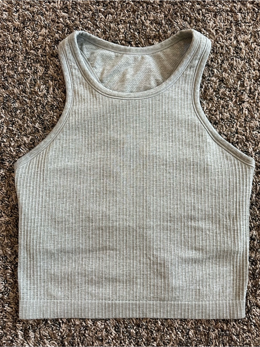 CRZ YOGA Seamless Ribbed High Neck Crop Tank Top size small - Picture 3 of 8